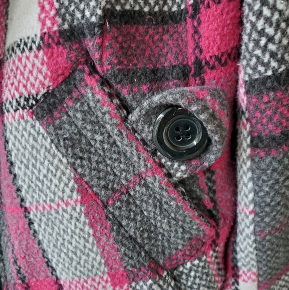 ambiance apparel Multicolored Plaid Knit Zip-up Winter Bomber Jacket Coat - Picture 5 of 16